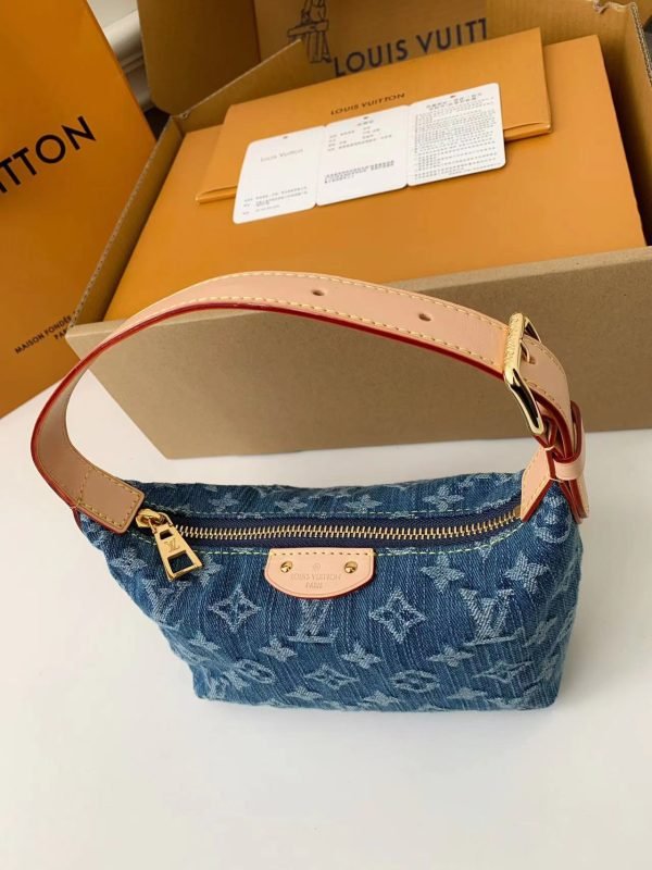 M82949   Underarm handbag with blue denim chip - Image 4
