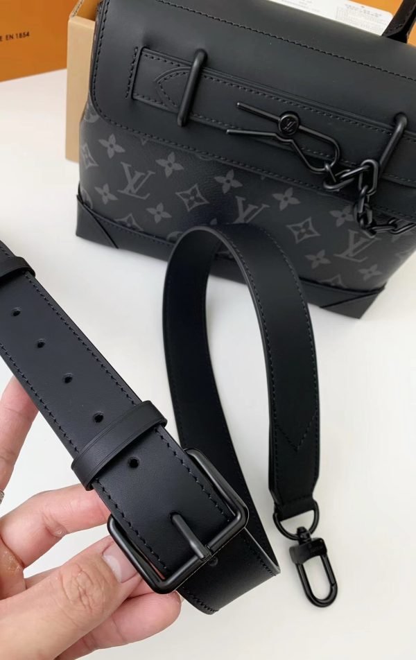 M46953 Black Flower tote messenger bag - Image 4