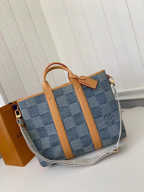 N40702 new WEEKEND TOTE tannin denim bag chip edition - Image 3