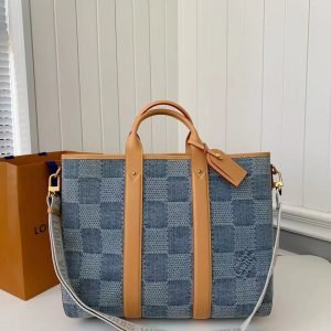 N40702 new WEEKEND TOTE tannin denim bag chip edition