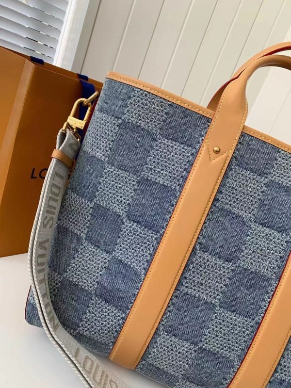 N40702 new WEEKEND TOTE tannin denim bag chip edition - Image 4